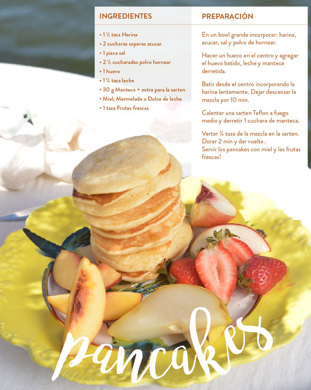 Receta de cocina preparación de pancackes